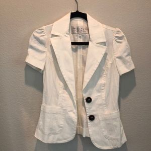 Cream short sleeve blazer